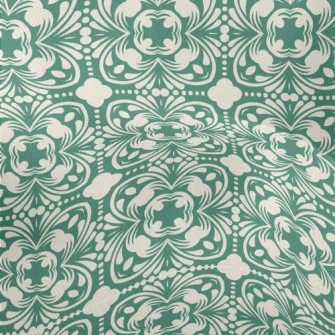 Retro Pattern Tiles Lightweight Performance Linen