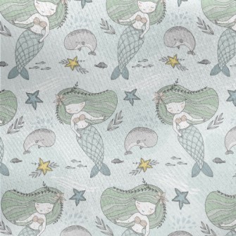 The Mermaid And The Whale Jersey Backed Fleece
