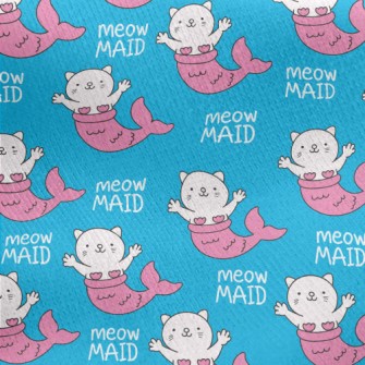 Funny Mermaid Cat Jersey Backed Fleece