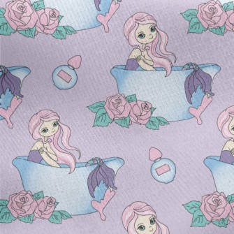 Beautiful Mermaid Takes A Bath Jersey Backed Fleece