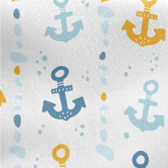 Cartoon Anchor Jersey Backed Fleece