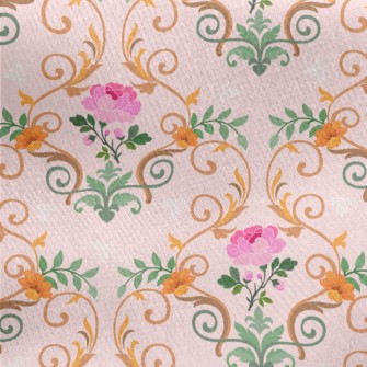 Beautiful Flower Vines Jersey Backed Fleece