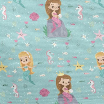 Playful Seahorse Mermaid Princ Pongee