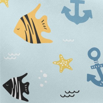 Striped Fish And Anchor Pongee