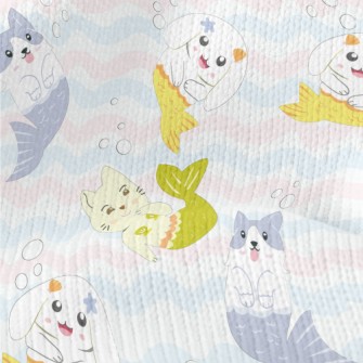 Wavy Mermaid Cat And Dog Stretch Jersey