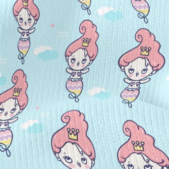 Cartoon Funny Mermaid Princess Stretch Jersey