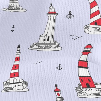 Lighthouse And Flying Seagulls Stretch Jersey