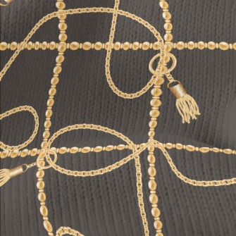 Gold Beaded Chain Stretch Jersey