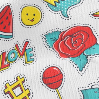 Red Lips And Canvas Shoes Stretch Jersey