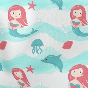 The Little Mermaid And The Dol Lightweight Cotton Poplin