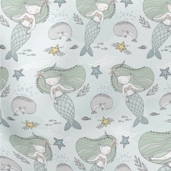 The Mermaid And The Whale Lightweight Cotton Poplin