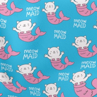 Funny Mermaid Cat Lightweight Cotton Poplin