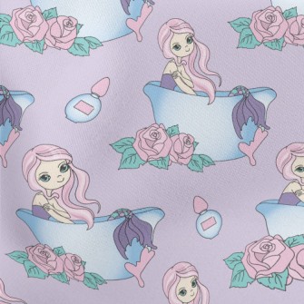 Beautiful Mermaid Takes A Bath Lightweight Cotton Poplin