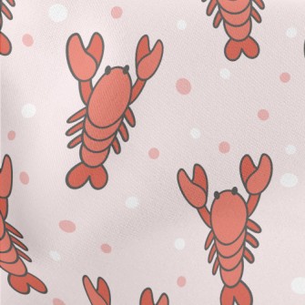 Cartoon Lobster Lightweight Cotton Poplin