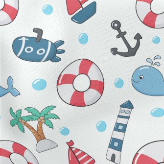 Summer Ocean Style Lightweight Cotton Poplin