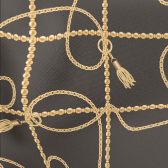 Gold Beaded Chain Lightweight Cotton Poplin
