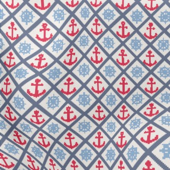 Diamond Staggered Anchor Lightweight Cotton Poplin
