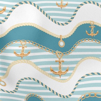 Premium Gold Anchor Chain Lightweight Cotton Poplin