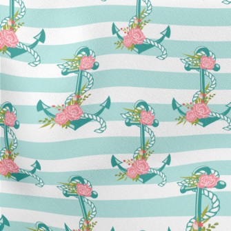Rose Flower Anchor Lightweight Cotton Poplin