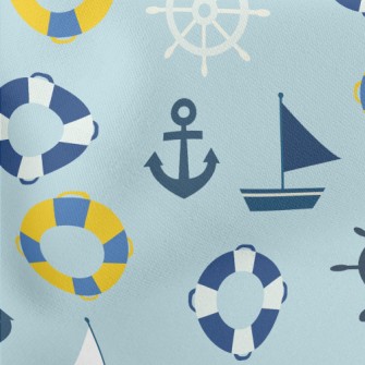 Sailboat Lifebuoy Lightweight Cotton Poplin