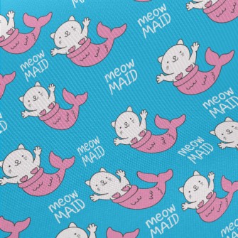 Funny Mermaid Cat Midweight Cotton Poplin