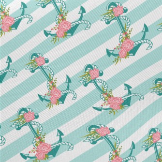Rose Flower Anchor Midweight Cotton Poplin