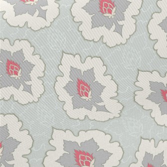 Surrounded By Red Flower Patte Midweight Cotton Poplin