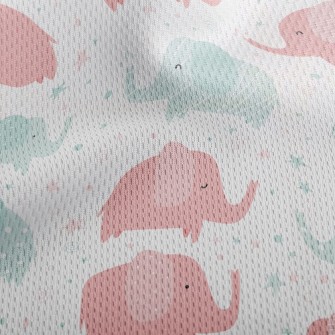 Pastel Elephant Athletic Mesh Flat Back