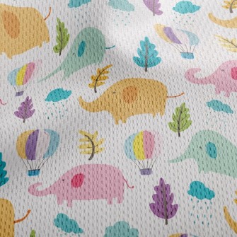 Hot Air Balloon Elephant Athletic Mesh Flat Back