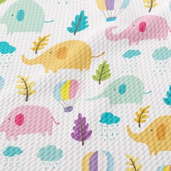 Hot Air Balloon Elephant Birdseye Piqué