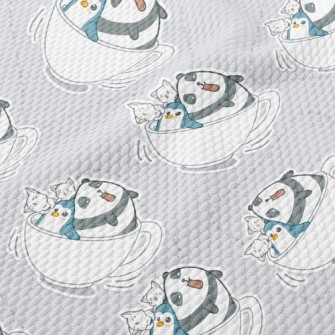 Coffee Cup Panda Penguin Birdseye Piqué