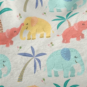 Cute Elephant Family Minky