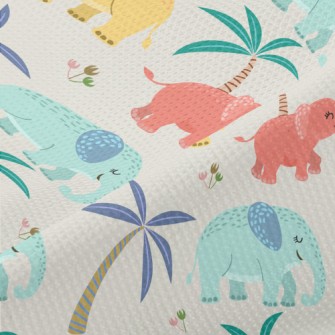 Cute Elephant Family Piqué