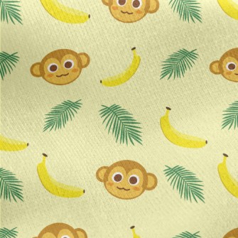 Monkey Banana Jersey Backed Fleece
