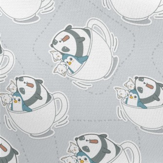 Coffee Cup Panda Penguin Pongee