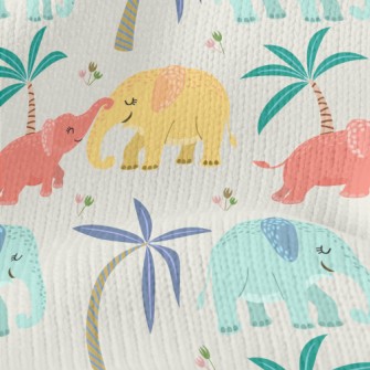 Cute Elephant Family Stretch Jersey