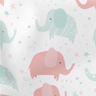 Pastel Elephant Lightweight Cotton Poplin