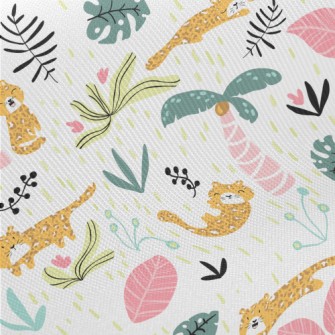 Coconut Tree Cheetah Midweight Cotton Poplin