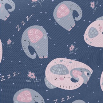 Good Night Elephant Midweight Cotton Poplin