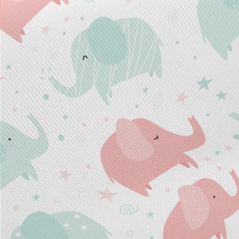 Pastel Elephant Midweight Cotton Poplin