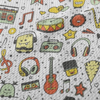 American Cartoon Music Graffit Birdseye Piqué