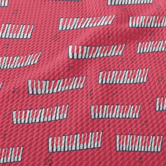 Pink Graffiti Piano Birdseye Piqué