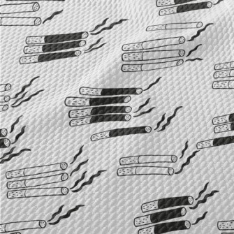 Hand Drawn Black And White Cig Birdseye Piqué