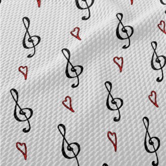 Musical Note Symbol And Love H Birdseye Piqué