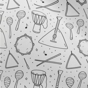 Simple Hand Drawn Line Musical Chiffon