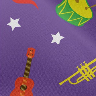 Colorful Cartoon Musical Instr Chiffon