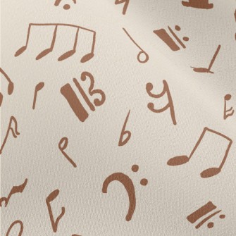 Brown Musical Note Graffiti Chiffon