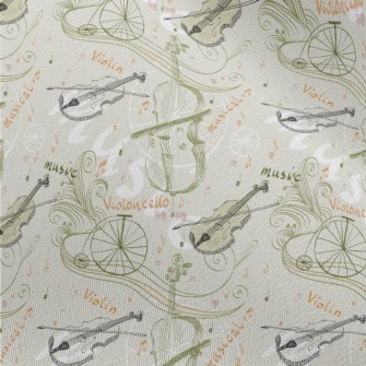 Beautiful Violin Illustration Chiffon