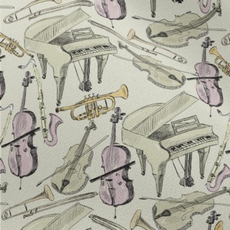 Hand Drawn Orchestral Illustra Chiffon