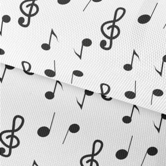 Hand Drawn Black Musical Notes Waterproof Oxford
